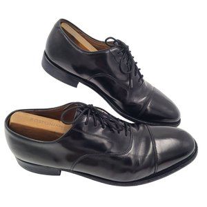 Johnston & Murphy Mens Cap Toe Leather Heritage Black Derby Shoes Size 9.5 D/B